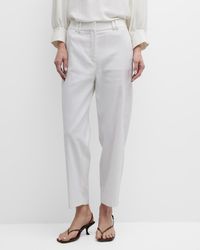 Brochu Walker - Talia Cropped Straight-Leg Cotton-Linen Pants - Lyst