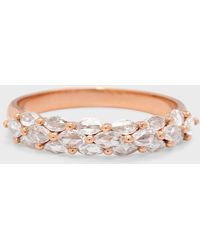 64 Facets - 18k Rose Gold Marquise Diamond Half Eternity Band Ring, Size 6.75 - Lyst