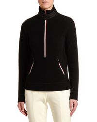 Moncler Mock Sweater W/ Zippers - Black