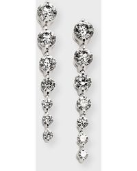 Neiman Marcus - 18k White Gold Graduated Diamond Drop Earrings, 2tcw - Lyst