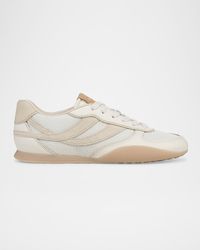 Vince - Echo Mesh And Mixed Leather Trainers - Lyst