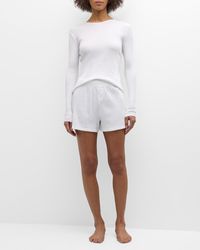 Skin - Ribbed Long-Sleeve Pima Cotton Pajama Set - Lyst