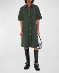 Burberry - Short-Sleeve Snap-Front Shirtdress - Lyst