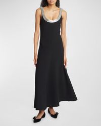 Chloé - Textured Wool Backless Gown With Crystal Detail - Lyst
