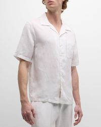 Onia - Air Linen Convertible Collar Short-Sleeve Shirt - Lyst