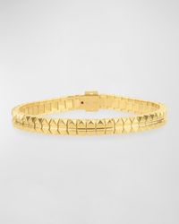 Roberto Coin - Rock And Diamonds 18k Yellow Gold Bracelet, 6.6" - Lyst