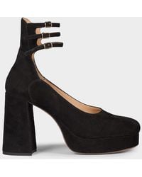 Chloé - 100Mm Loti Suede Platform Block-Heel Pumps - Lyst
