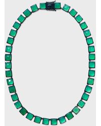 Nakard - Large Tile Riviere Necklace In Green Onyx - Lyst