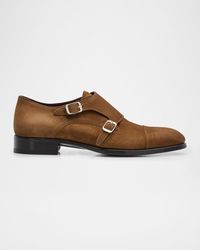 Brioni - Apos;S York Suede Double-Monk Strap Loafers - Lyst