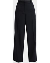 The Row - Dender Straight-Leg Wool Gabardine Pants - Lyst