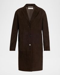 The Row - Babilonia Suede Belted Single-Breasted Coat - Lyst