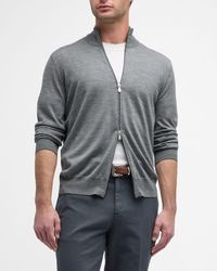 Brunello Cucinelli - Wool-Cashmere Full-Zip Sweater - Lyst