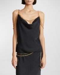 Rabanne - Cowl-Neck Draped Chain Top - Lyst