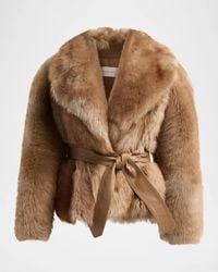 Zimmermann - Valiant Shearling Wrap Jacket - Lyst