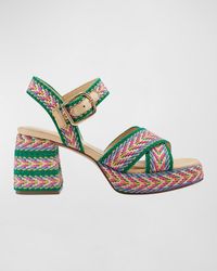 Marc Fisher - Woven Textile Ankle-strap Sandals - Lyst