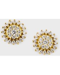 Roberto Coin - 18K Diamond Starburst Stud Earrings - Lyst