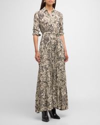 Golden Goose - Journey Button-Front Toile-Print Maxi Shirtdress - Lyst