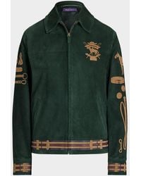 Ralph Lauren - Jessa Equestrian-Printed Suede Coat - Lyst