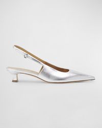 Aeyde - Catrina Leather Kitten-Heel Slingback Pumps - Lyst