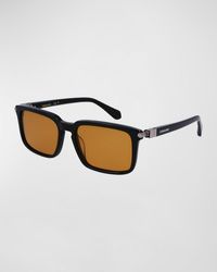 Ferragamo - Gancini Evolution Acetate Rectangle Sunglasses - Lyst