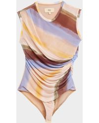 JBQ - Etta Striped Mesh Bodysuit - Lyst