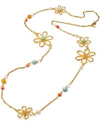 Ben-Amun - Hippie Flower & Bead Long Necklace - Lyst