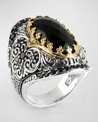 Konstantino - Silver & 18k Gold Spinel Oval Ring - Lyst