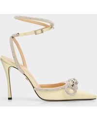 Mach & Mach - Strass Mesh Double Bow Ankle-Strap Pumps - Lyst