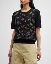 Libertine - Millions Of Butterflies Cashmere Sweater With Crystal Detail - Lyst