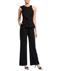 Black Halo Felicica Sleeveless Peplum Jumpsuit - Black