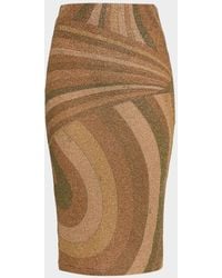 PUCCI - Iride Print Lamé Jersey Midi Skirt - Lyst