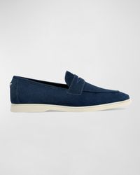 Bougeotte - Drake Suede Casual Penny Loafers - Lyst