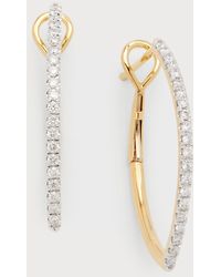 Frederic Sage - 18k Yellow Gold Medium Half Diamond Polished Inside Marquise Earrings - Lyst
