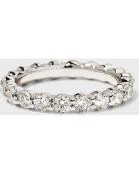 Memoire - Platinum Round Diamond Eternity Ring, Size 6.5 - Lyst