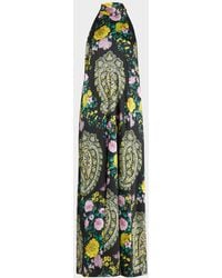 Kobi Halperin - Genesis Neck-Tie Paisley Maxi Halter Dress - Lyst