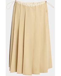 Moncler - Pleated Drawstring Midi Skirt - Lyst
