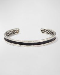 John Varvatos - Sterling & Leather Cuff Bracelet - Lyst