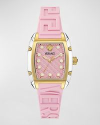 Versace - Dominus Ip Silicone Strap Watch, 44.8Mm X 36Mm - Lyst