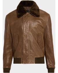 Jonathan Simkhai - Apos;S Anderson Shearling-Collar Leather Jacket - Lyst
