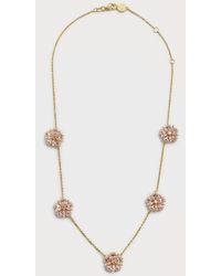 Tanya Farah - Jasmine Bloom 5-station Small Pink Sapphire And White Diamond Necklace - Lyst