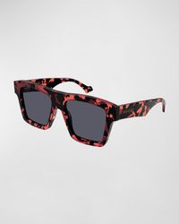Gucci - GG0962Sm Acetate Rectangle Sunglasses - Lyst