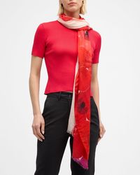 Akris - Cashmere And Silk Poppies Print Scarf - Lyst