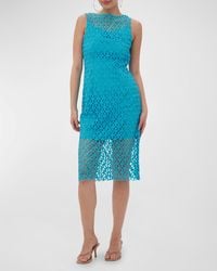 Trina Turk - Eleanor Sleeveless Geometric Lace Midi Dress - Lyst