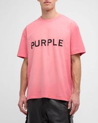 Purple - Textured Jersey T-Shirt - Lyst