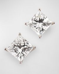 Neiman Marcus - Lab Grown Diamond 18K Princess Cut Stud Earrings, 3.0Tcw - Lyst