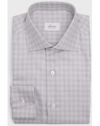 Brioni - Cotton Textured Check Dress Shirt - Lyst