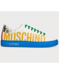 Moschino - Color Block Leather Low-Top Sneakers - Lyst
