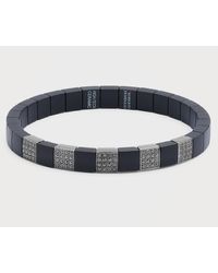 ’ROBERTO DEMEGLIO - Scacco Ceramic Stretch Bracelet With Black Diamonds - Lyst