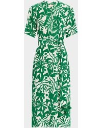 Figue - Thandie Short-Sleeve Belted Midi Kaftan Dress - Lyst