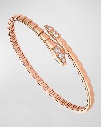 BVLGARI - Serpenti Viper 18k Rose Gold Bracelet With Diamonds, Size S - Lyst